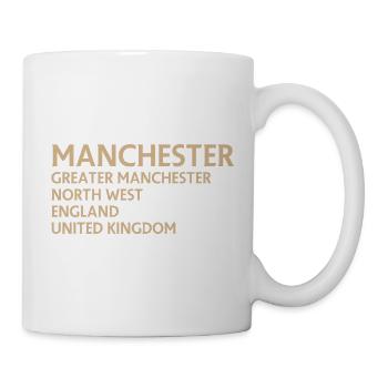Manchester – England Lyric Design - Tasse - Weiß - Rechts