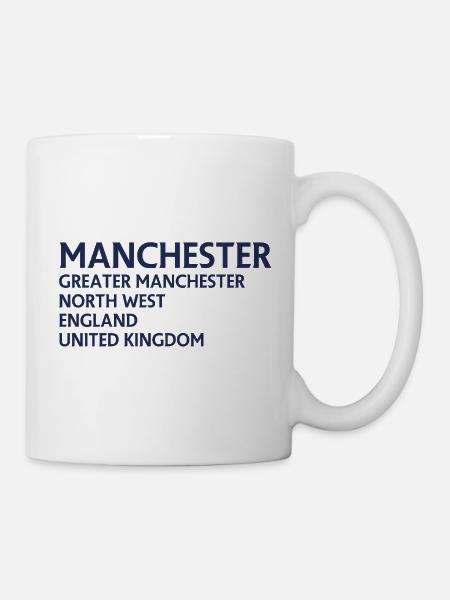 Manchester – England Lyric Design - Tasse - Weiß