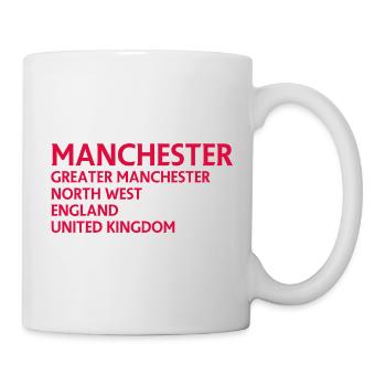 Manchester – England Lyric Design - Tasse - Weiß - Rechts