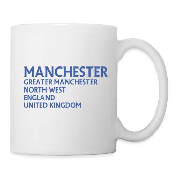 Manchester – England Lyric Design - Tasse - Weiß - Rechts