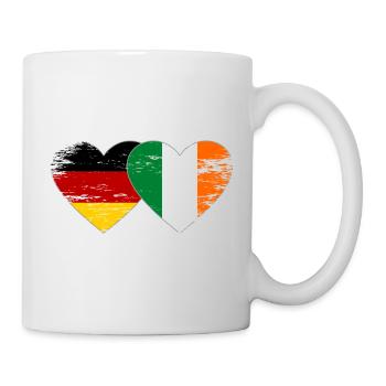 Germany Ireland Flag Heart used - Mug - white - Right