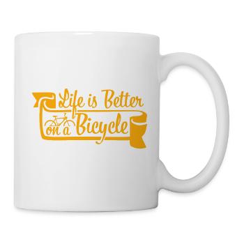 La vie est meilleure à vélo. Cyclisme Sport - Mug blanc - blanc - Droite