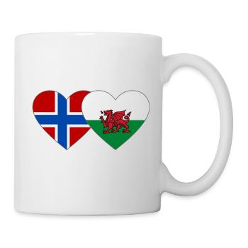 Norway Wales Flag Heart - Mug - white - Right