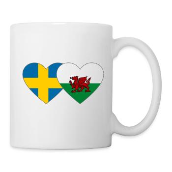 Cœur du drapeau Suède du Pays de Galles - Mug blanc - blanc - Droite
