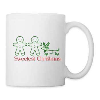 Noël–Couple pain d’épices & teckel (vert) - Mug blanc - blanc - Droite