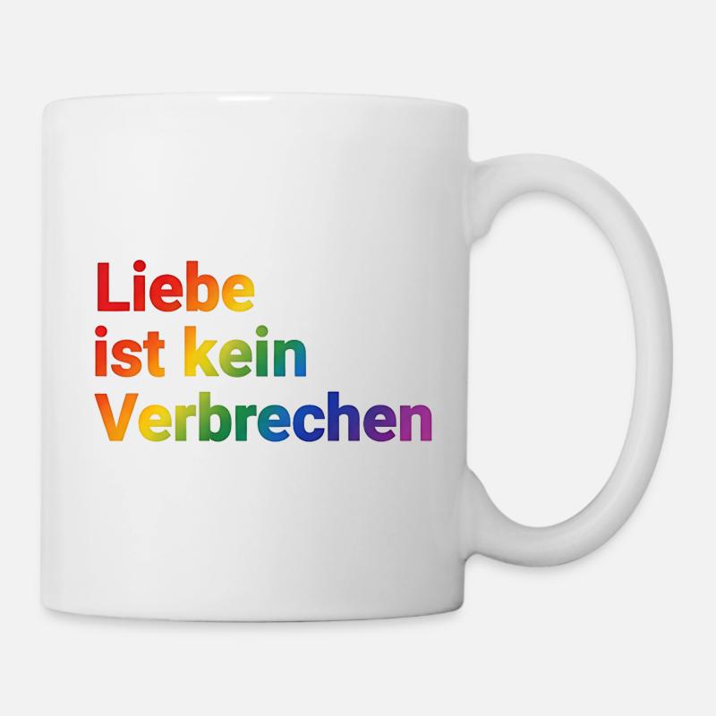 Liebe ist kein Verbrechen Regenbogen - Tasse - Weiß
