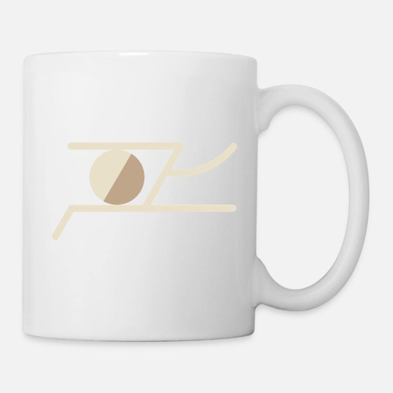 Symbole abstrait en tons de terre chauds – Géométrique - Mug blanc - blanc
