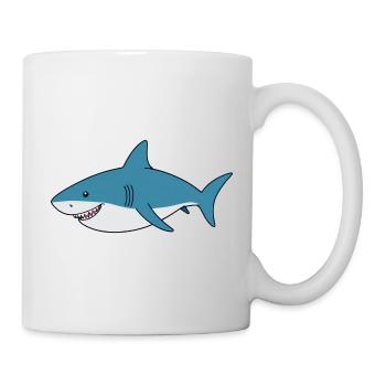 Karikaturhai mit breitem Lächeln - Tasse - Weiß - Rechts
