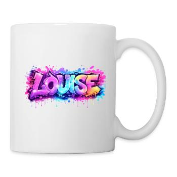 Graffiti LOUISE Name Gift Ideal Printable su - Mug - white - Right