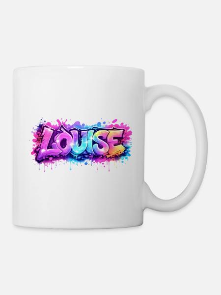 Graffiti LOUISE Name Gift Ideal Printable su - Mug - white