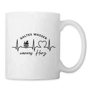 Kaltes Wasser, warmes Herz, Eisbaden, EKG, Puls - Mug - white - Right