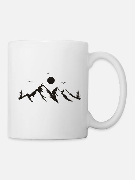 Gebirge - Tasse - Weiß