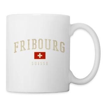 Fribourg Vintage Schweizer Emblem - Tasse - Weiß - Rechts