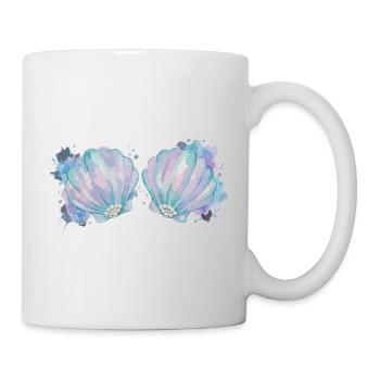 Meerjungfrau Karneval Kostüm Damen Fasching  - Tasse - Weiß - Rechts