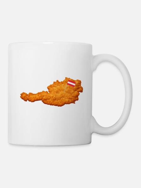 Schnitzel Österreich Form Essen - Tasse - Weiß