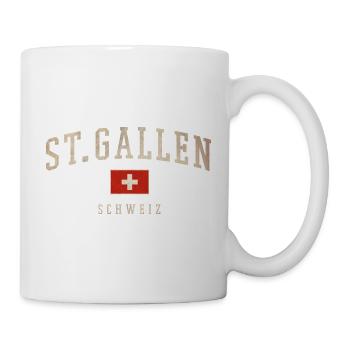 St. Gallen Schweiz Vintage Logo - Tasse - Weiß - Rechts