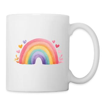 Minimaler Regenbogen Aquarell – Kinder Design - Tasse - Weiß - Rechts