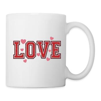 Love Typography – Déclaration d’amour avec des cœurs - Mug blanc - blanc - Droite