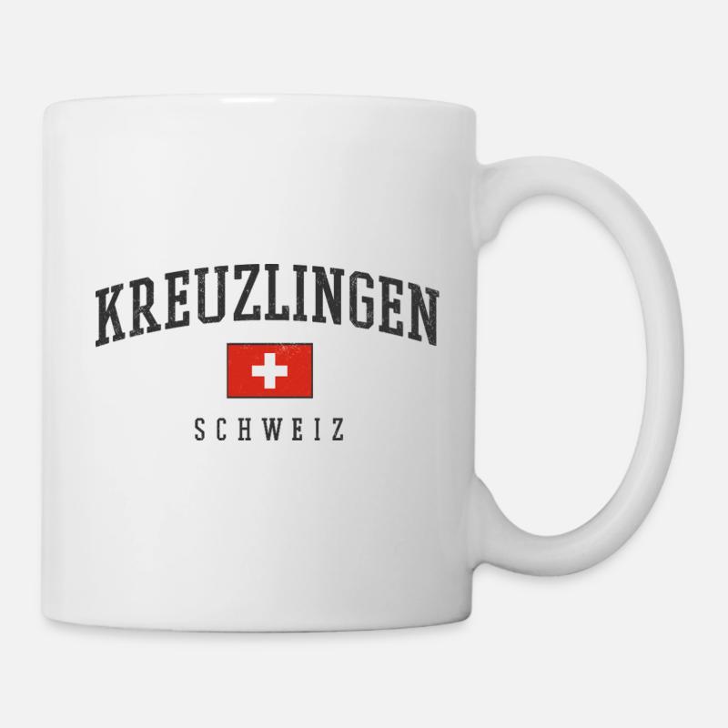 Emblème du drapeau suisse de Kreuzlingen - Mug blanc - blanc
