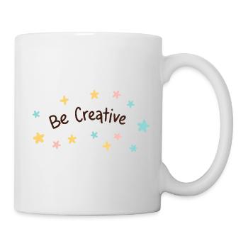 Sei kreativ: Pastellsterne und feine Buchstaben - Tasse - Weiß - Rechts