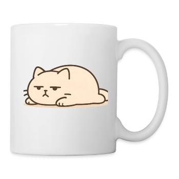 Schlafende Katze im Kawaii Stil - Tasse - Weiß - Rechts
