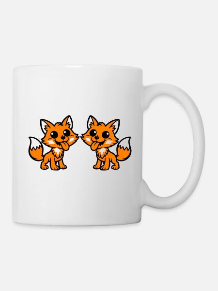 Fuchs Paar - Tasse - Weiß