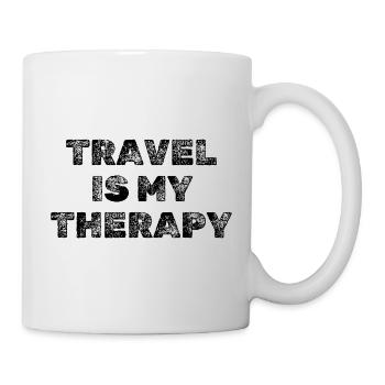 Travel Is My Therapy – Reisen Motivation - Mug - white - Right