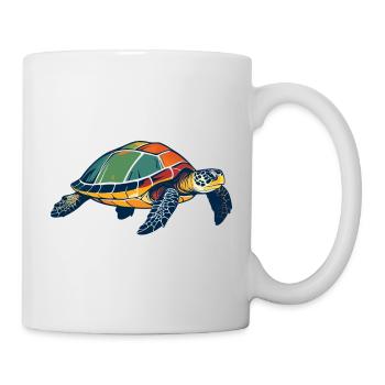 Colorful Sea Turtle Pop Art - Mug - white - Right