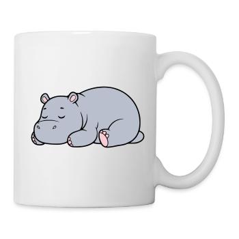 Hippopotame endormi Vecteur paresseux fatigué - Mug blanc - blanc - Droite