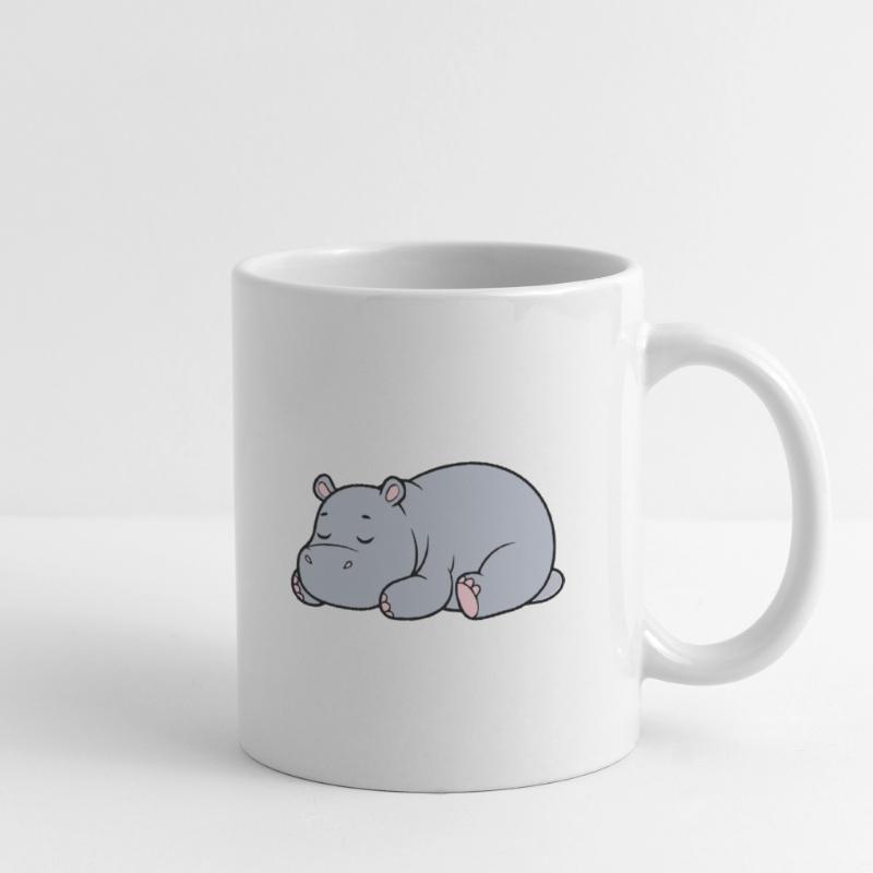 Sleeping Hippopotamus Tired Lazy Vector Mug