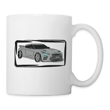 Sports Car Silhouette Neon Accents - Mug - white - Right