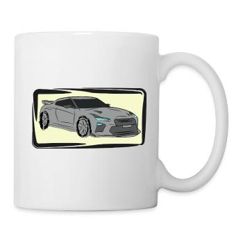 Sportwagen Neon Silhouette - Tasse - Weiß - Rechts