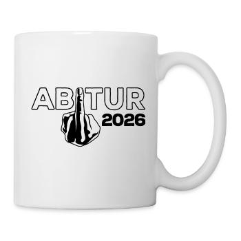 ABI 2026 Mittelfinger Abitur - Geschenk - Tasse - Weiß - Rechts