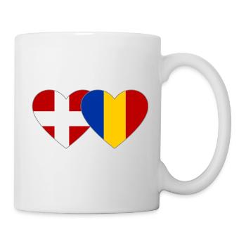 Cœur du drapeau Danemark-Roumanie - Mug blanc - blanc - Droite