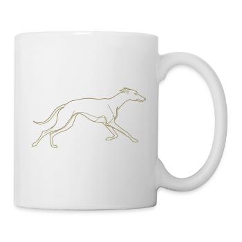 Minimalist Greyhound Silhouette Line Art - Mug - white - Right