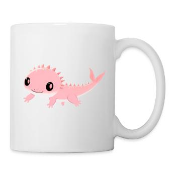 Zartrosa Dino-Liebling Axolotl - Tasse - Weiß - Rechts
