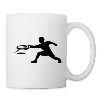 Frisbee Spieler Schwarz Silhouette Symbol - Tasse - Weiß - Rechts