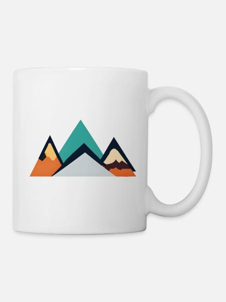 Minimalistisches Berg-Emblem | Mountains - Tasse - Weiß