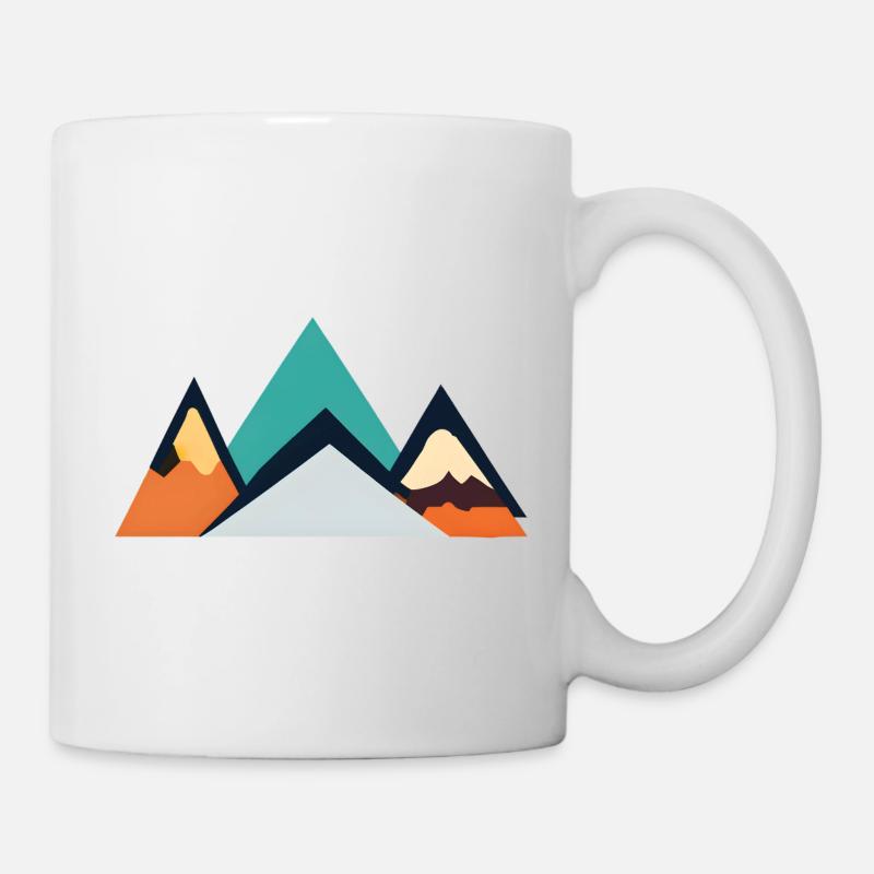 Minimalistisches Berg-Emblem | Mountains - Tasse - Weiß