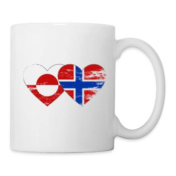 Greenland Norway Flag Hands Heart Shape Used - Mug - white - Right