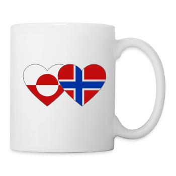 Greenland Norway Flag Hands Heart Shape - Mug - white - Right