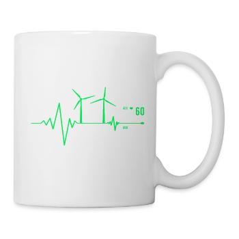 Wind turbine, wind power, heartbeat, environmental protection, nature - Mug - white - Right