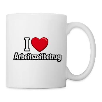 J’adore le bureau d’emploi de l’arnaque au temps de travail - Mug blanc - blanc - Droite