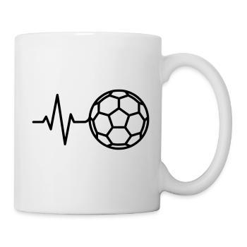 Fußball Herzschlag EKG Puls Liebe - Tasse - Weiß - Rechts