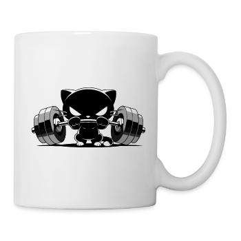 Bodybuilder Katze | Süßes Gym Power Motiv - Tasse - Weiß - Rechts
