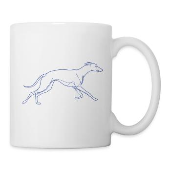 Minimalist Greyhound Silhouette Line Art - Mug - white - Right