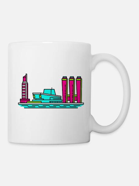 Göteborger Skyline Lippenstiftturm-Kunst - Tasse - Weiß