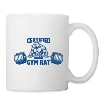 Certified Gym Rat – Muskulöse Ratte Fitness - Tasse - Weiß - Rechts