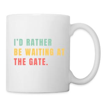 Ich warte lieber am Tor - Tasse - Weiß - Rechts