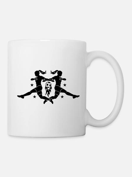 Fussballerin Fussball Silhouette - Tasse - Weiß